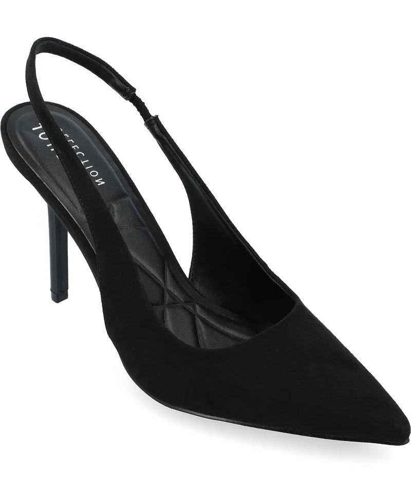 Journee Collection Women's Elenney Pointed Toe Slingback Pumps