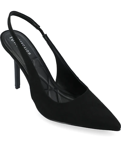 Journee Collection Women's Elenney Pointed Toe Slingback Pumps