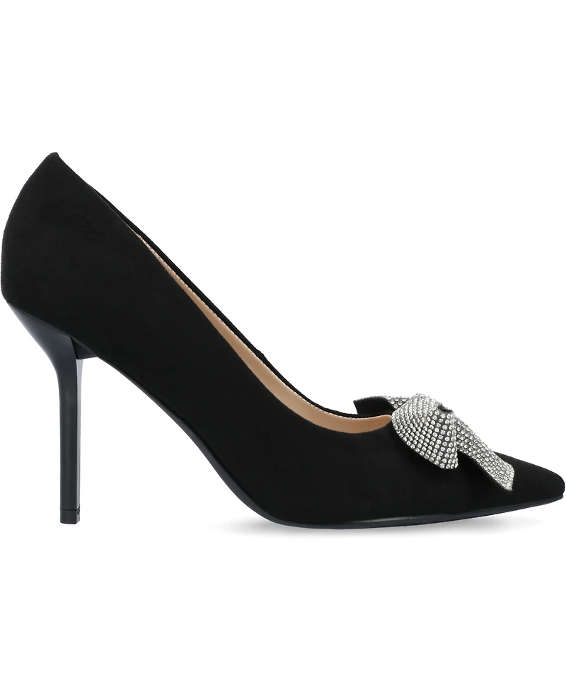 Journee Collection Women's Marcie Rhinestone Bow Pumps
