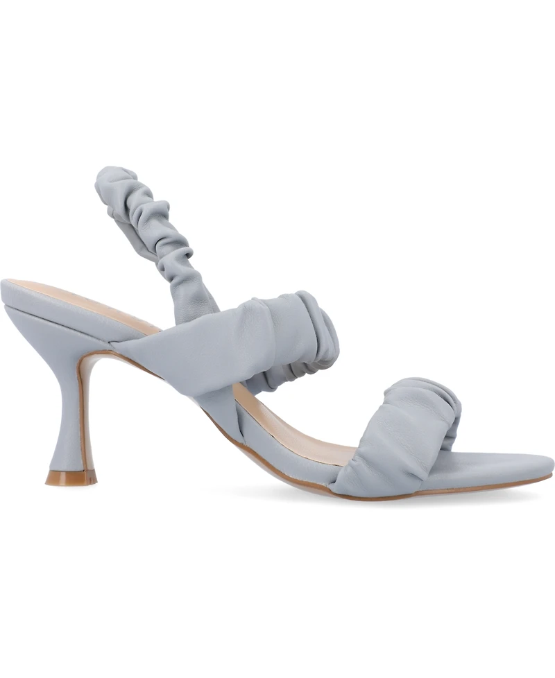 Journee Collection Women's Amaree Ruched Strap Dress Sandals