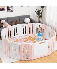 Costway Baby 16 Panels Safety Playpen Safety Activity Play Center