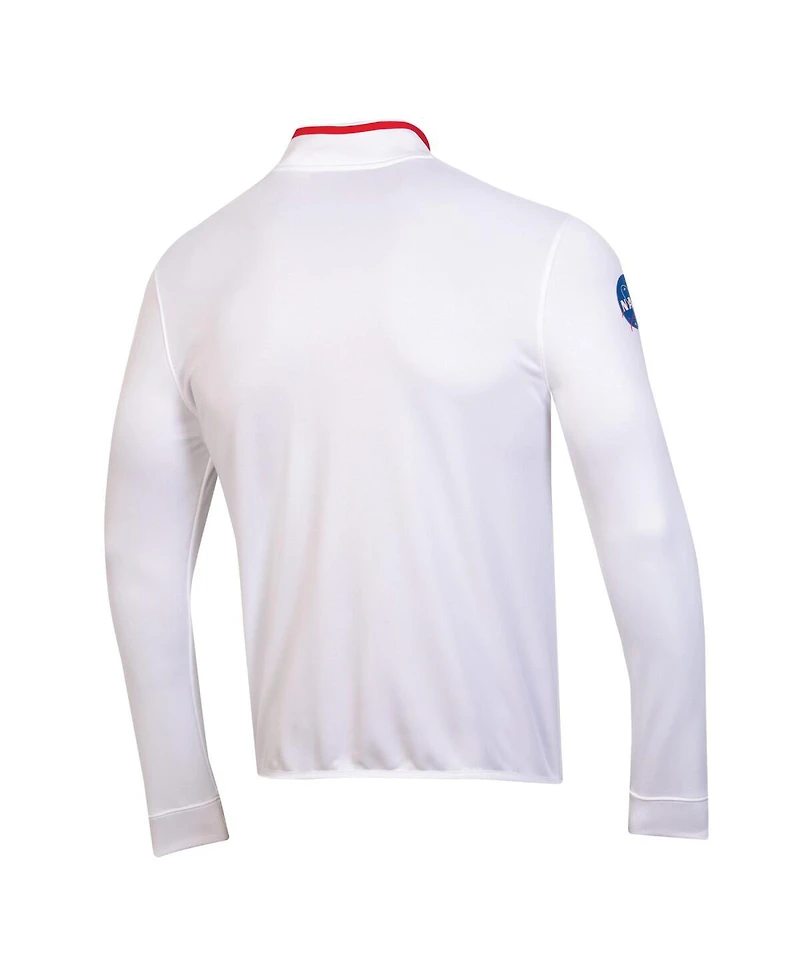 Men's Under Armour White Navy Midshipmen 2022 Special Games Quarter-Zip Pullover Top