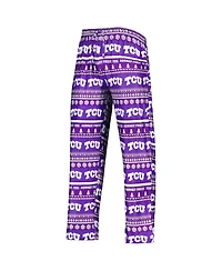 Men's Concepts Sport Purple Tcu Horned Frogs Swivel Long Sleeve T-shirt and Pants Sleep Set
