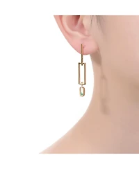 14K Gold Plated Green Cubic Zirconia Drop Earrings