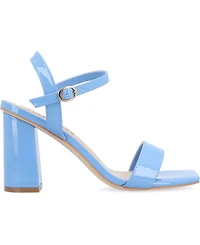 Journee Collection Women's Tivona Square Toe Block Heel Dress Sandals