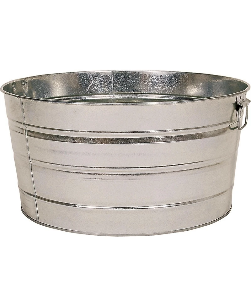 Behrens Multi-purpose Round Galvanized Steel Tub, 15 Gal - Silver