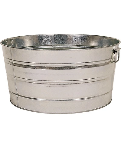 Behrens Multi-purpose Round Galvanized Steel Tub, 15 Gal - Silver