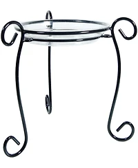 Plastec Simply Perfect Metal Plant Stand, Black 13in H