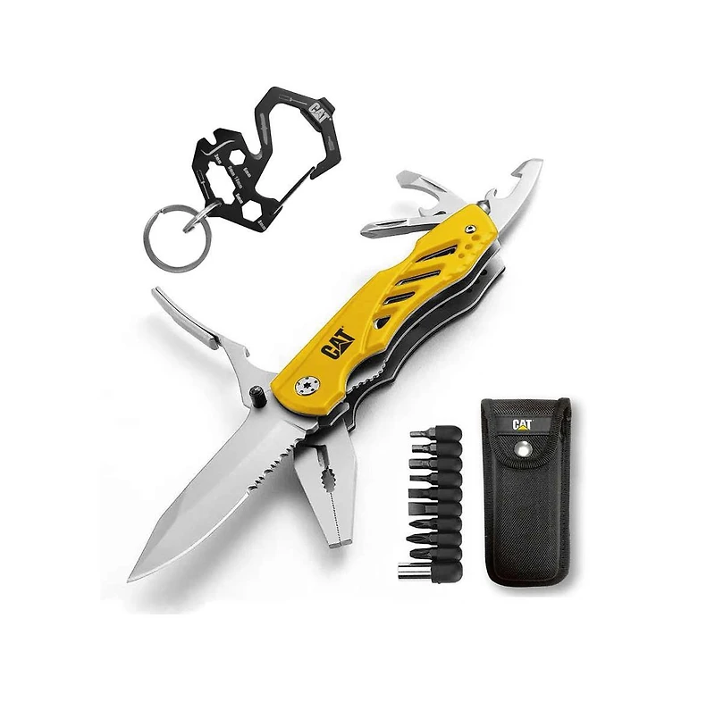 Cat 2 Piece 31 Function Multi-Tool Gift Box Set with Keychain and Pouch