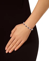 Macy's Garnet and White Topaz Bracelet (7-3/4 ct. t.w and 5/8 ct. t.w) in Sterling Silver