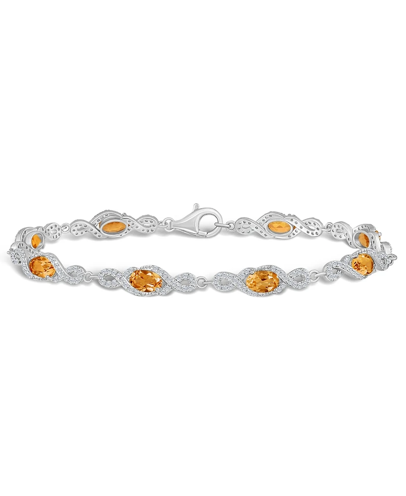 Macy's Citrine and White Topaz Bracelet (3-5/8 ct. t.w and 2 ct. t.w) in Sterling Silver