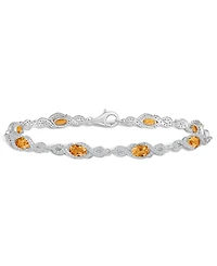 Macy's Citrine and White Topaz Bracelet (3-5/8 ct. t.w and 2 ct. t.w) in Sterling Silver