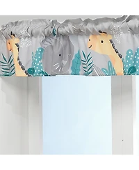 Bedtime Originals Mighty Jungle Gray Elephant/Giraffe Window Valance