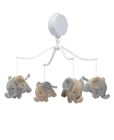 Bedtime Originals Elephant Love Musical Baby Crib Mobile Soother Toy - Gray