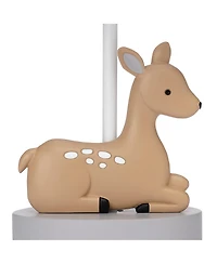 Bedtime Originals Deer Park Woodland Taupe Lamp with Gray/White Shade & Bulb