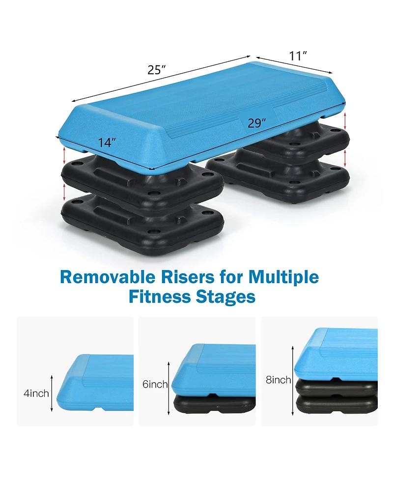 1pcs 29'' Adjustable Workout Fitness Aerobic Stepper Exercise Platform