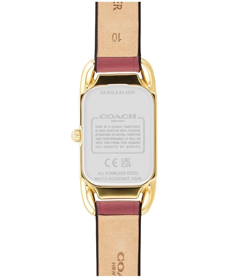 Coach Women's Cadie Quartz Blush Leather Strap Watch 17.5mm x 28.5mm