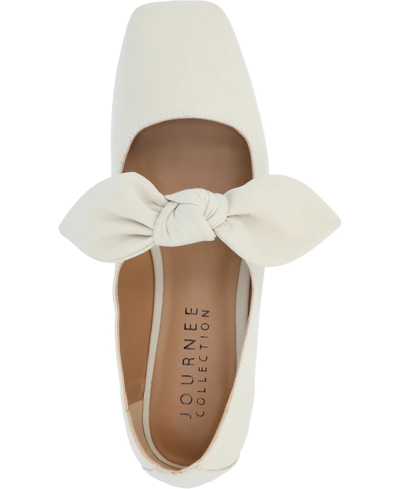 Journee Collection Women's Seralinn Bow Square Toe Flats