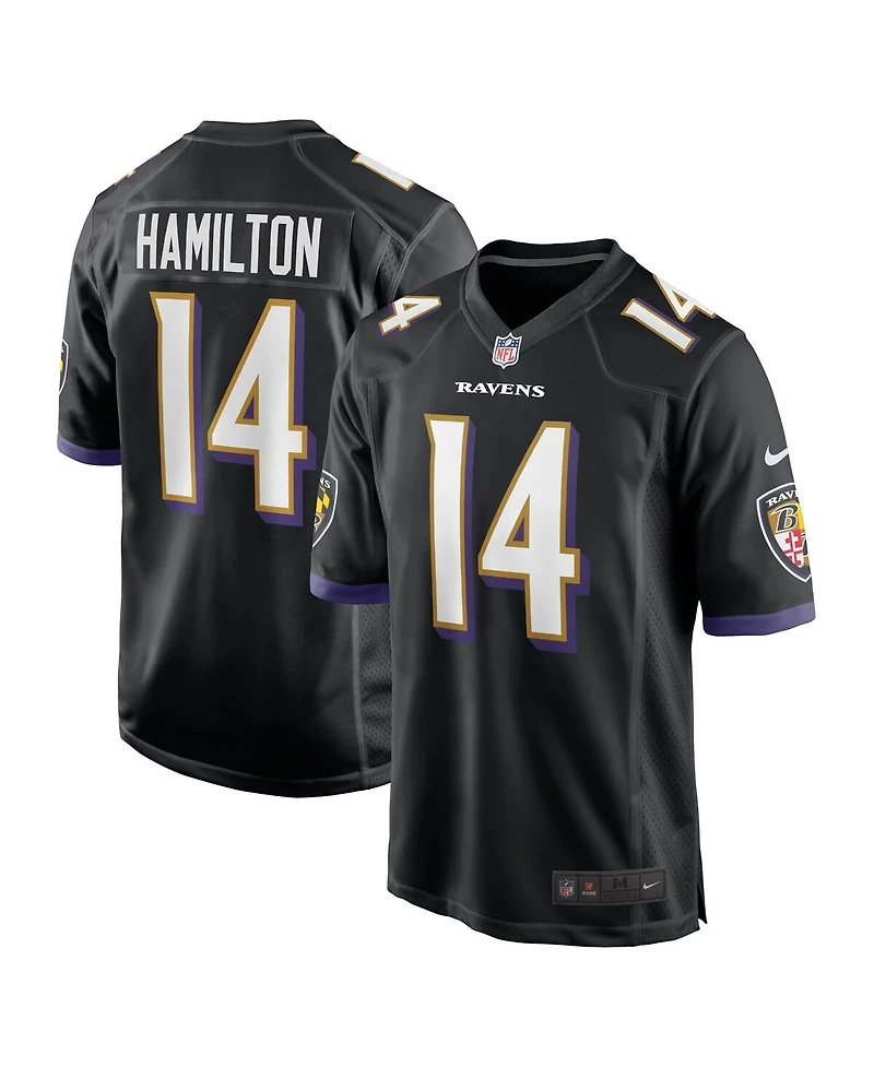 Men's Nike Kyle Hamilton Black Baltimore Ravens 2022 Nfl Draft First Round Pick Game Jersey