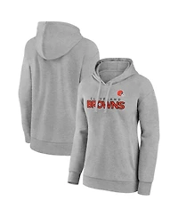 Women's Fanatics Heathered Gray Cleveland Browns Checklist Crossover V-Neck Pullover Hoodie