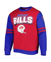 Men's Mitchell & Ness Red Buffalo Bills All Over 2.0 Pullover Sweatshirt