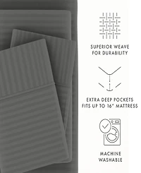 ienjoy Home Expressed Embossed Striped 3-Pc. Sheet Set, Twin