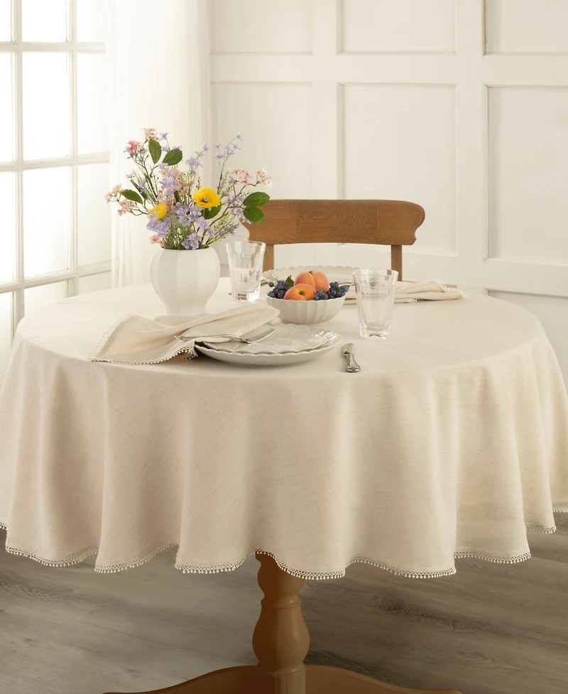 Lenox French Perle 70" Round Tablecloth