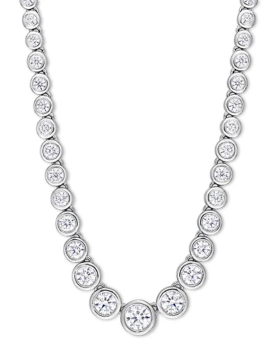 Moissanite Bezel Graduated Collar Necklace (2-3/4 ct. t.w. Diamond Equivalent) in Sterling Silver