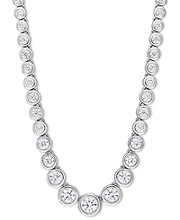 Moissanite Bezel Graduated Collar Necklace (2-3/4 ct. t.w. Diamond Equivalent) in Sterling Silver