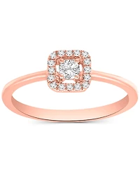 Diamond Square Halo Engagement Ring (1/5 ct. t.w.) in 14k White, Yellow or Rose Gold