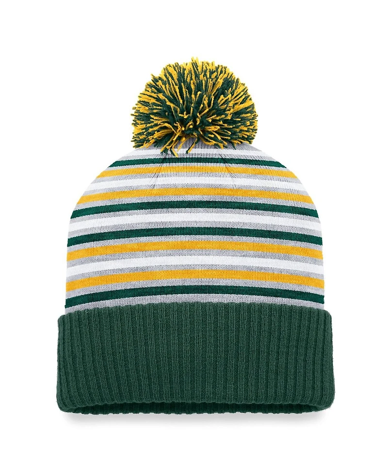 Men's Top of the World Green Ndsu Bison Dash Cuffed Knit Hat with Pom