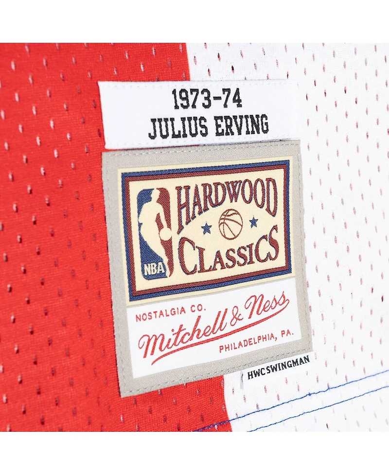 Men's Mitchell & Ness Julius Erving Blue, Red New York Nets Hardwood Classics 1973-74 Split Swingman Jersey