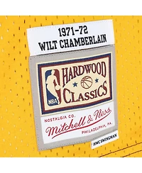 Men's Mitchell & Ness Wilt Chamberlain Purple, Gold Los Angeles Lakers Hardwood Classics 1971-72 Split Swingman Jersey