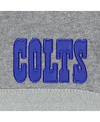 Men's Mitchell & Ness Royal, Heathered Gray Indianapolis Colts Head Coach Pullover Hoodie