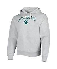 Men's League Collegiate Wear Heather Gray Michigan State Spartans Arch Essential Fleece Pullover Hoodie