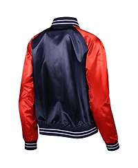 Women's Mitchell & Ness Navy New York Yankees Team 2.0 Satin Raglan Full-Snap Jacket