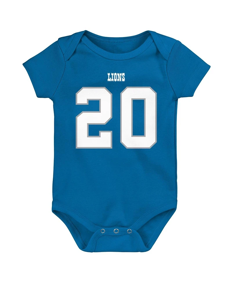 Infant Boys and Girls Mitchell & Ness Barry Sanders Blue Detroit Lions Mainliner Retired Player Name & Number Bodysuit