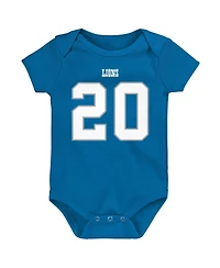 Infant Boys and Girls Mitchell & Ness Barry Sanders Blue Detroit Lions Mainliner Retired Player Name & Number Bodysuit