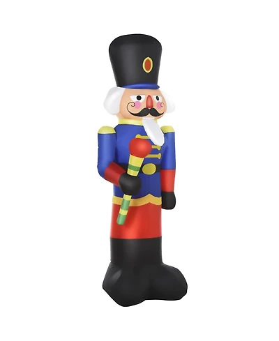 Homcom Colorful 8ft Inflatable Nutcracker Soldier with Scepter Led Outdoor Yard