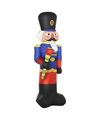 Homcom Colorful 8ft Inflatable Nutcracker Soldier with Scepter Led Outdoor Yard