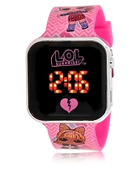 Mga Entertainment Children's Laugh out Loud Light Emitting Diode Pink Silicone Strap Watch 32mm
