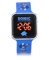Sega Children's Sonic the Hedgehog Light Emitting Diode Blue Silicone Strap Watch 32mm