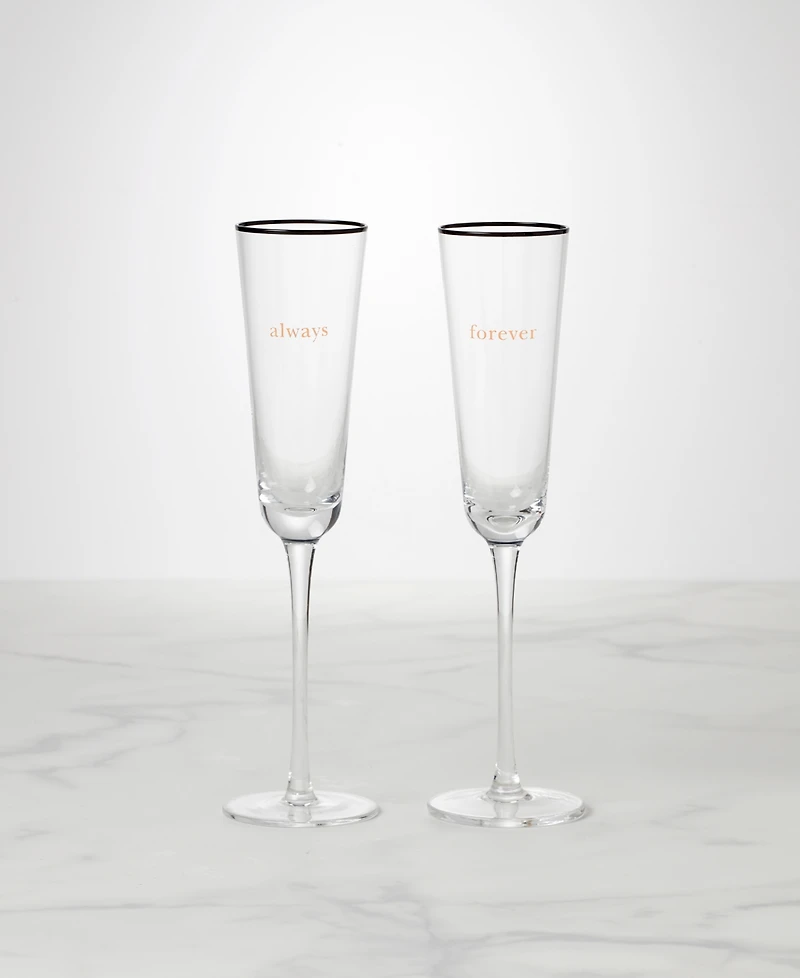 Kate Spade Cheers to Us Always Forever Toasting Flute Pair Set, 2 Piece