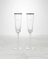 Kate Spade Cheers to Us Always Forever Toasting Flute Pair Set, 2 Piece