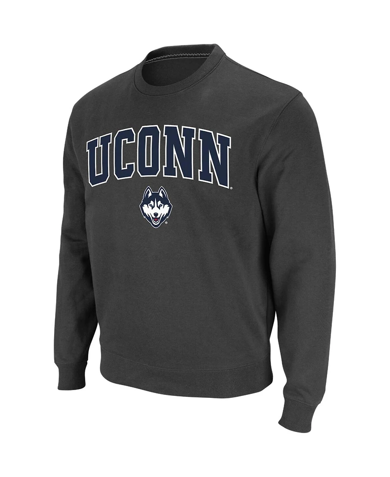 Colosseum Men's UConn Huskies Arch and Logo Crew Neck Sweatshirt