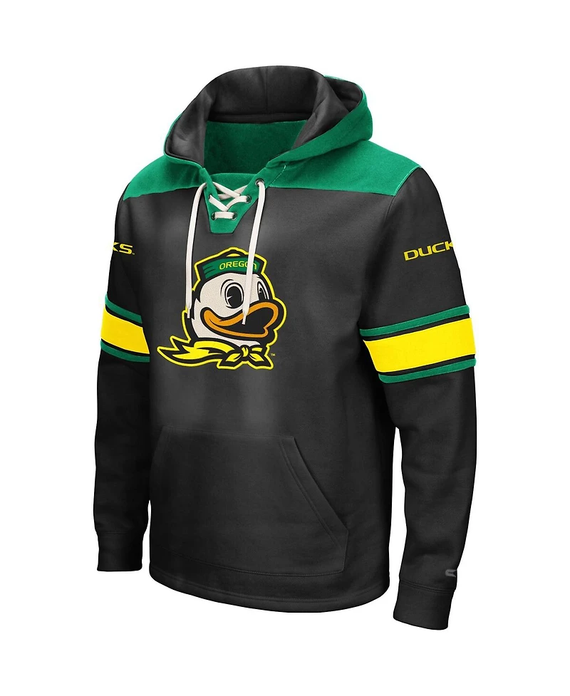Men's Colosseum Black Oregon Ducks 2.0 Lace-Up Logo Pullover Hoodie