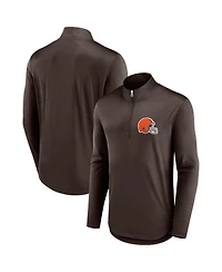 Men's Fanatics Brown Cleveland Browns Tough Minded Quarter-Zip Top