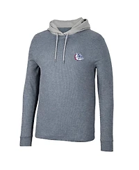 Men's Colosseum Navy Gonzaga Bulldogs Ballot Waffle-Knit Thermal Long Sleeve Hoodie T-shirt