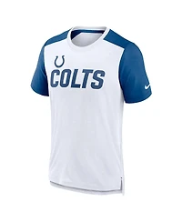 Men's Nike Heathered Royal and White Indianapolis Colts Color Block Team Name T-shirt