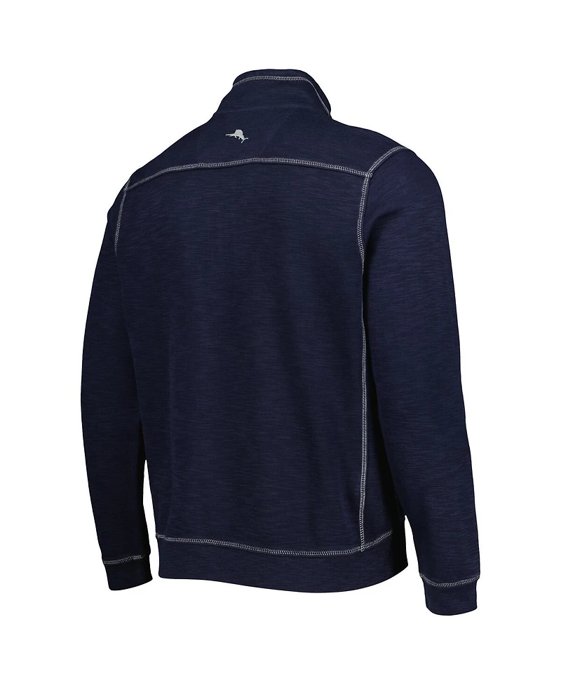Men's Tommy Bahama Blue Houston Astros Tobago Bay Tri-Blend Quarter-Zip Sweatshirt